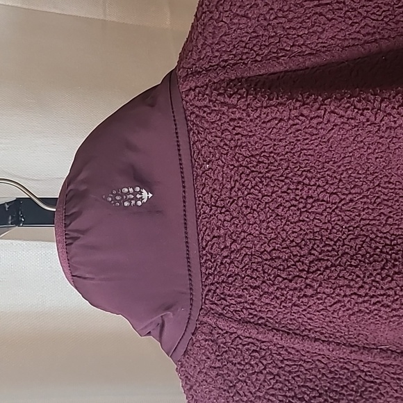 Free People Movement x Hatch Hit The Slopes Fleece Sweatshirt Jacket Deep Maroon - Picture 8 of 8